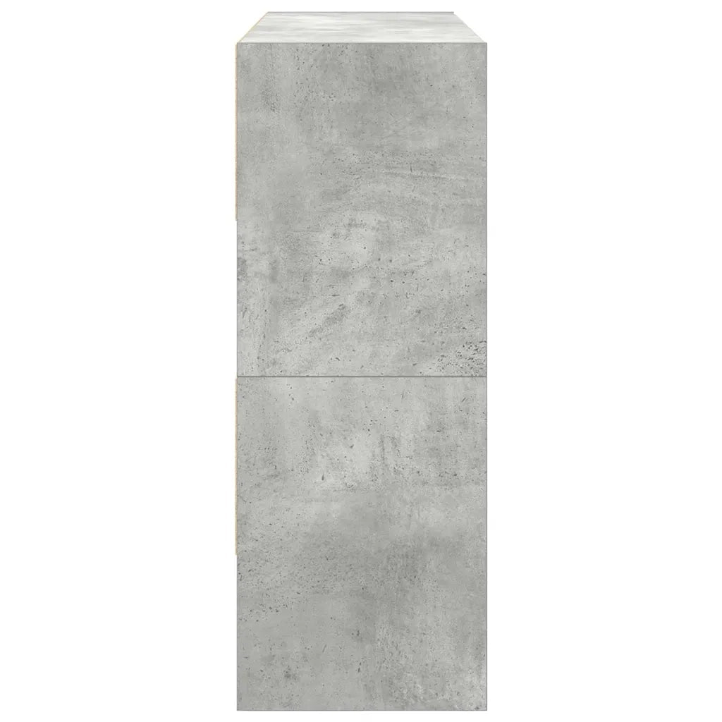 Scarpiere 2 pz Impilabili-Set di 2 Scaffale per scarpe Grigio Cemento 89,5x30x40 cm