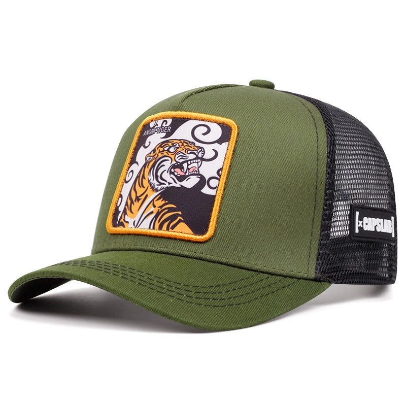 Cappellino da baseball ANGRY TIGER verde