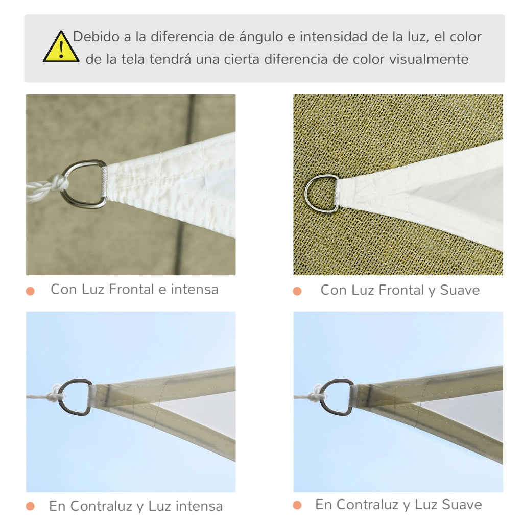 Toldo triangolare vela ombra ¨C zephmum ¨C crema 6x6x6 m