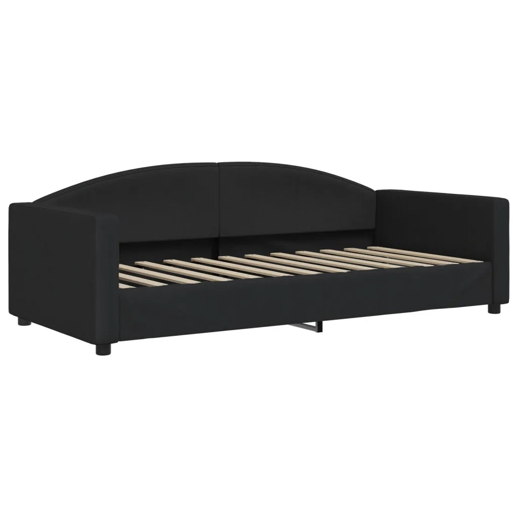 Divano Letto Estraibile con Cassetti Nero 90x200 cm in Tessuto 3197244
