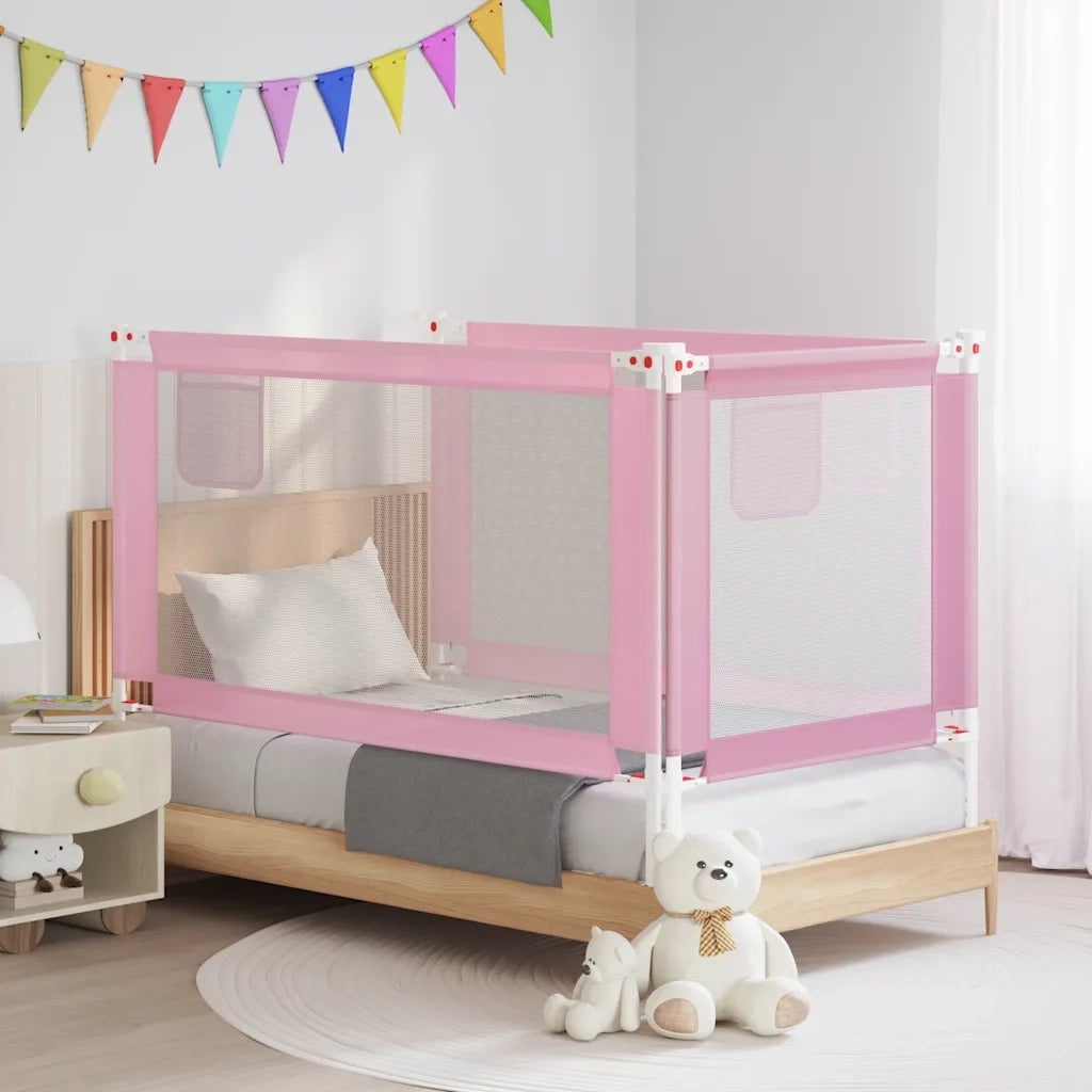 Sponda Letto di Sicurezza per Bambini Rosa 150x25 cm Tessuto 10202