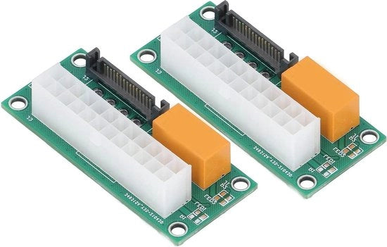 Adattatore di alimentazione sincrono per minatore Bitcoin 2 a pacchi con alimentatore doppio 24 PIN jumper SATA.
