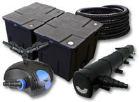 Set filtro per laghetto da 60.000 l Chiarificatore 72W Pompa ECO 100W Tubo 25m
