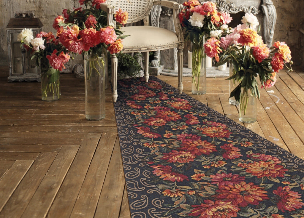 Tappeto Passatoia In Tessuto Jacquard Linea Emozioni Disegno Dalia Rosso - 57x230 - Rosso