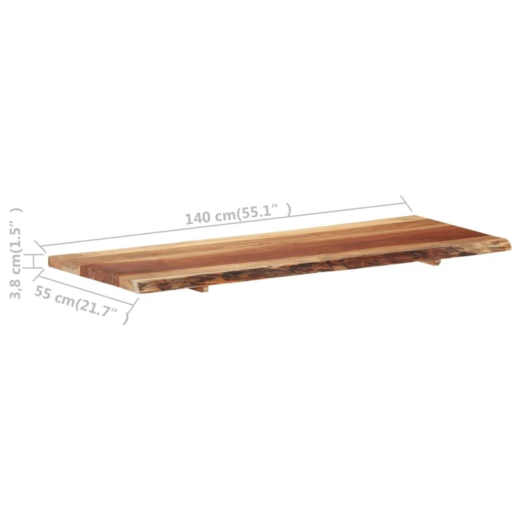 Piano lavabo in acacia mensola sospesa mensola per mobile lavabo piano lavabo 140 x 55 cm 02_0003423