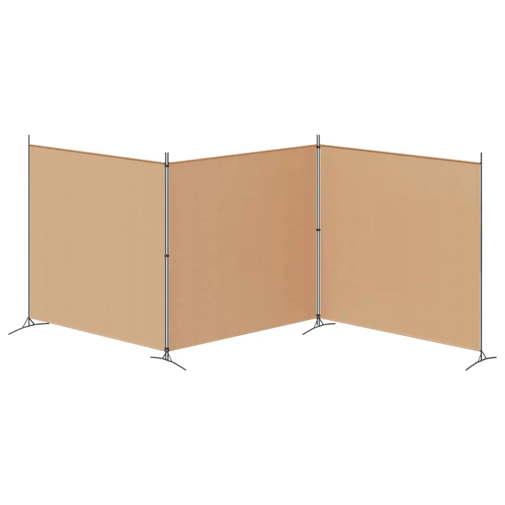 Paravento a 4 Pannelli Beige 525 x 180 cm Tessuto