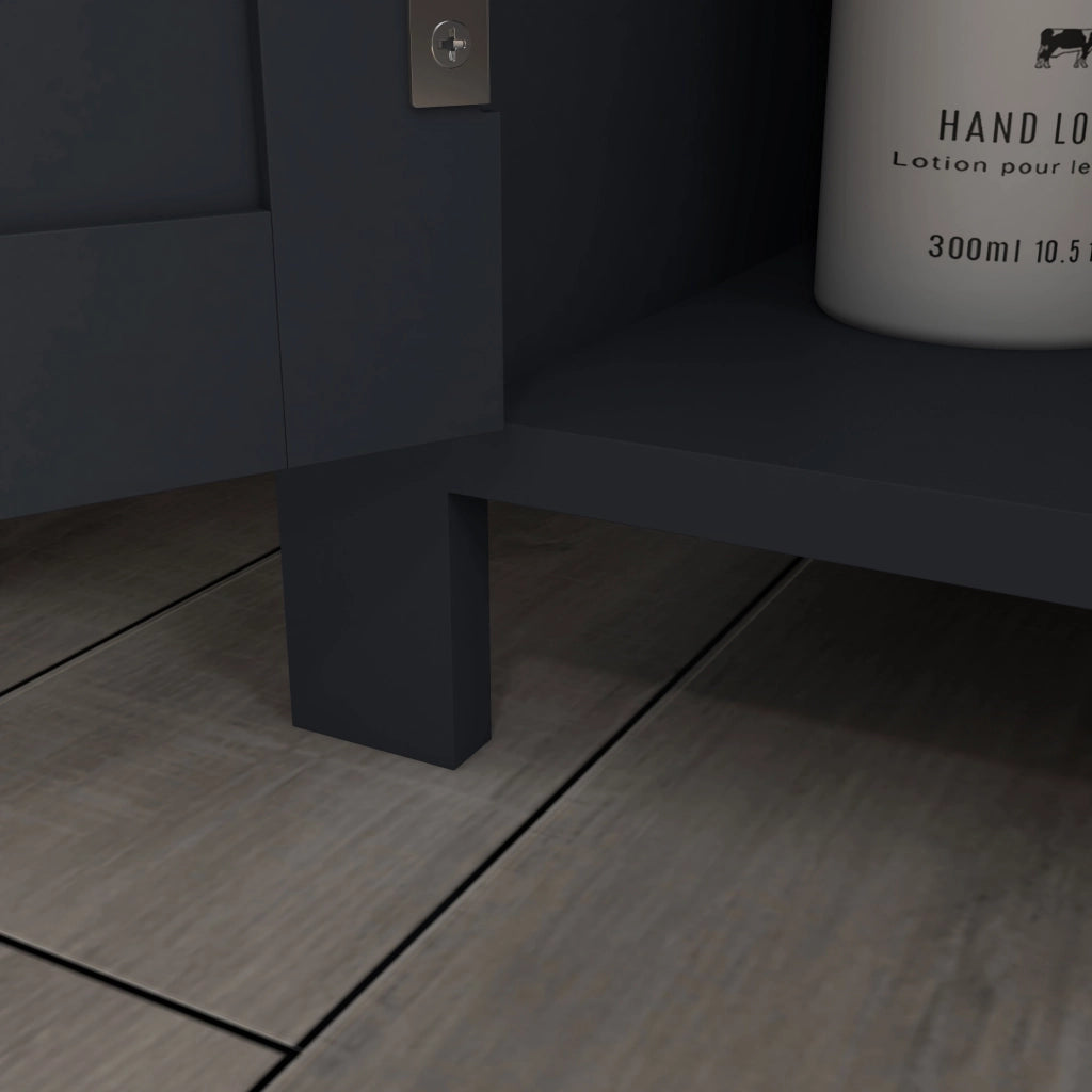 Mobile Sottolavello da Bagno 60x30x60 cm in Truciolato e MDF Grigio