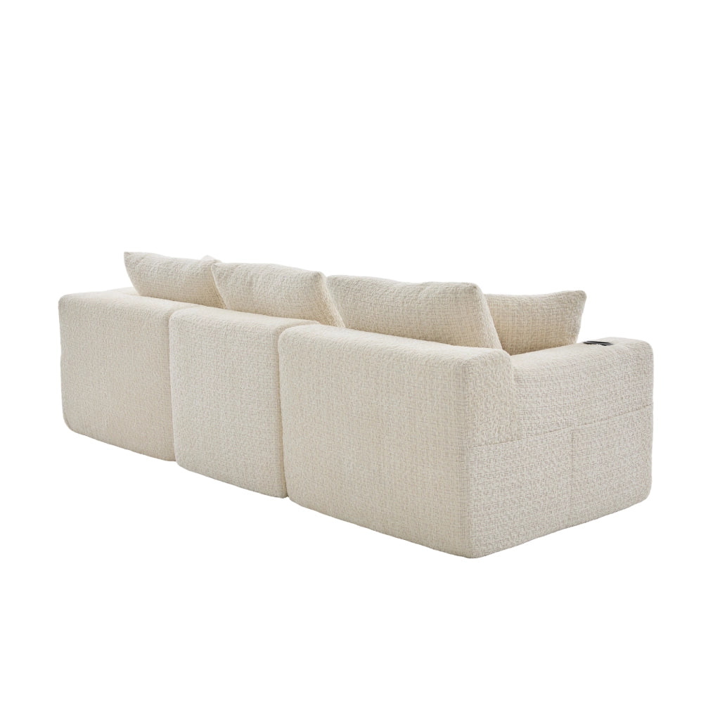 Divano Angolare 3 Posti con Chaise Longue ¨C MINIMAL ¨C Tessuto, 261x165x80.5 cm