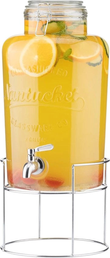 Dispensatore di acqua con maniglia 8L - Elegante bottiglia di limonata per feste
