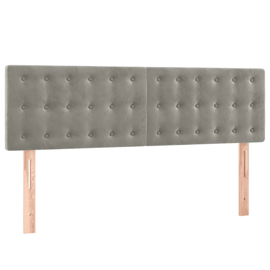 Giroletto a Molle con Materasso Grigio Chiaro 140x190cm Velluto 3141539