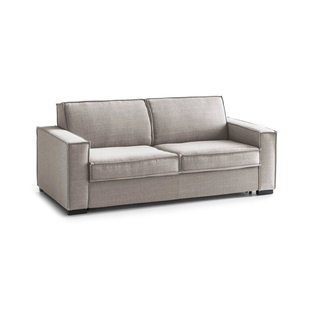 Divano Letto Asteroide, Divano a 3 posti, Made in Italy, SofÒ  Soggiorno con apertura girevole, in tessuto imbottito, con Braccioli standard, cm 220x95h90, Tortora
