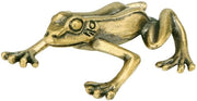 Miniatura in rame dorato di rana - Ornamento di rana miniatura decorativo per la casa, decorazione Feng Shui, figura decorativa in rame di animale per soggiorno, tavolo e ufficio