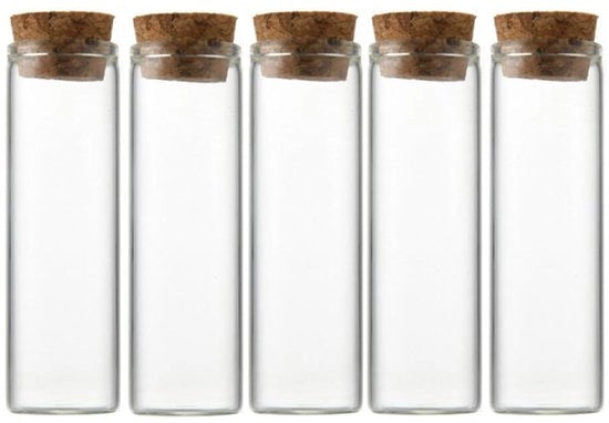 Mini Fleschi di Vetro 12 pezzi - 15ml Mini Fleschi di Vetro - Fleschi di Vetro con Boccetta - Decorazione DIY - Adatto per Feste - Qualità di Vetro Elevata - Mini Fleschi di Vetro