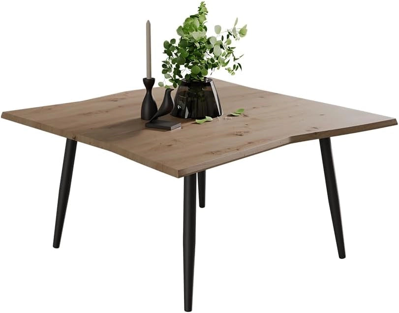 Tavolino da caffè Yan, Artigiano, 80 x 80 cm, con ripiano per un utilizzo versatile negli ambienti domestici