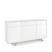 Mobile Soggiorno 3 Ante 3 Cassetti 164x41 h92cm Ossido Bianco Bianco Lucido