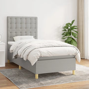 Giroletto a Molle con Materasso-Struttura Letto Grigio Chiaro 80x200 cm Tessuto 726384