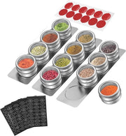 Set di contenitori in acciaio inossidabile per BBQ 12 pezzi per conservazione di spezie e sale.