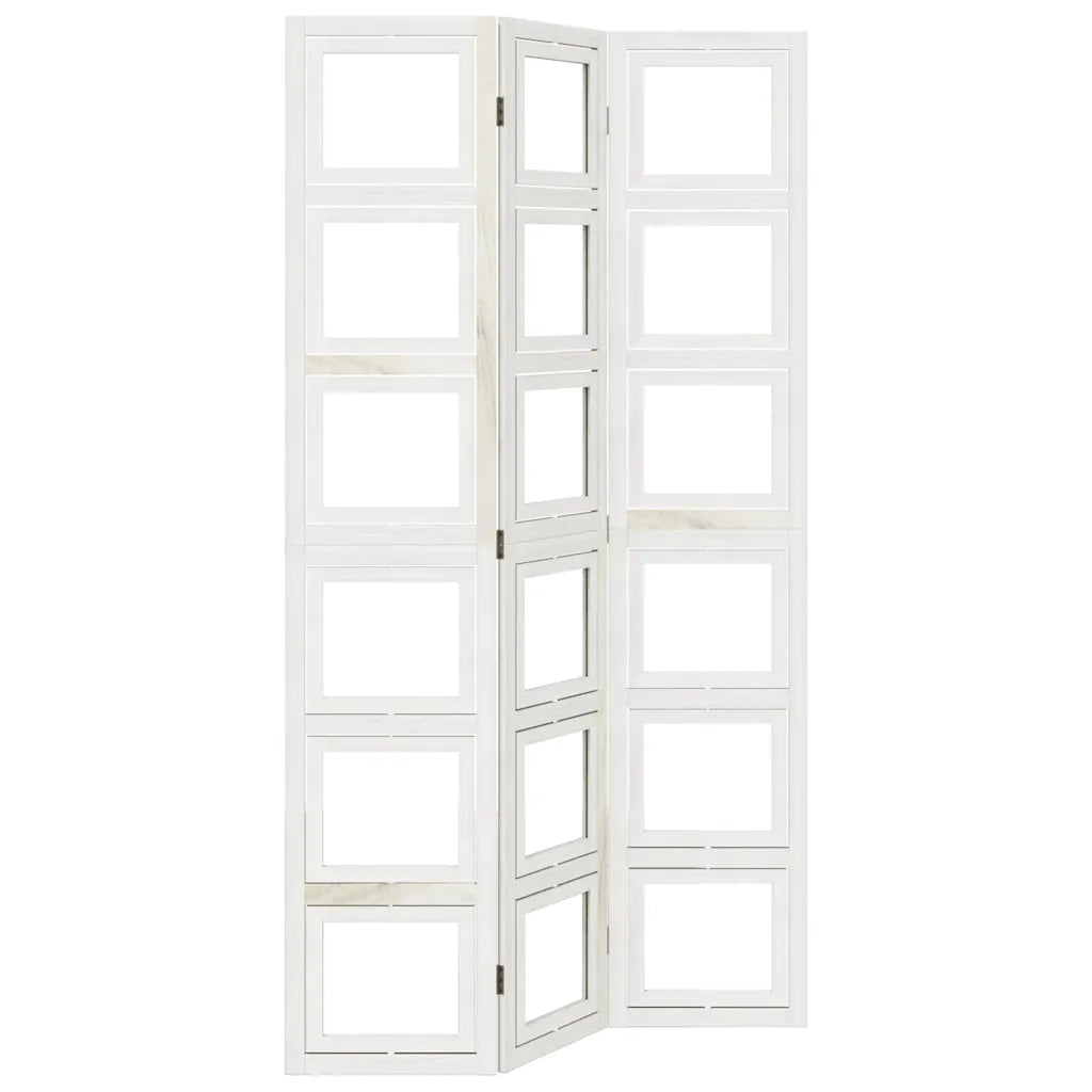 Divisorio Ambienti | Divider per stanze | Paravento 3Pannelli Bianco Legno Massello di Paulownia