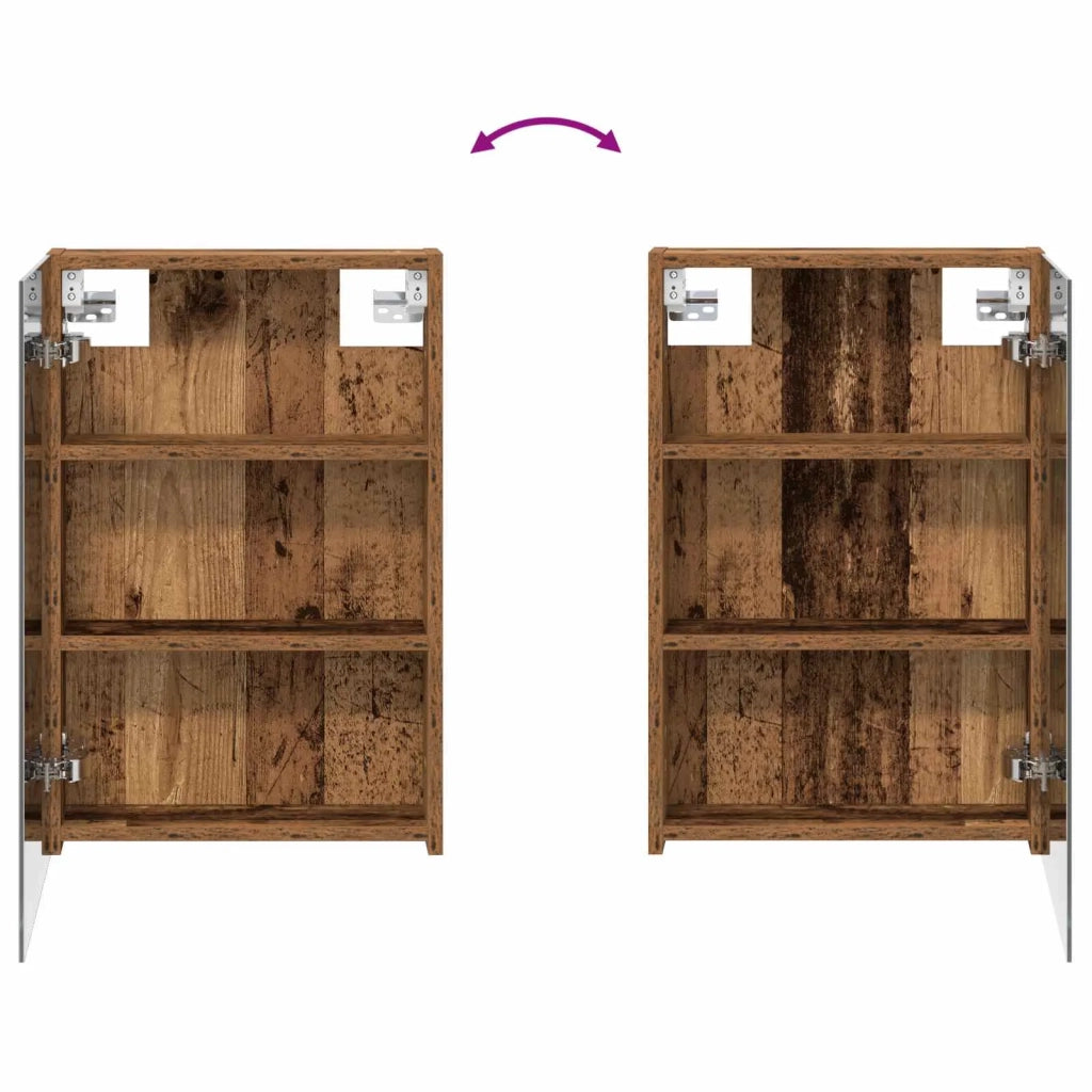 Mobiletto per specchio da bagno con lo scaffale Legno vecchio