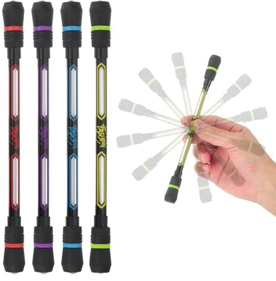 Penne a rotazione - Pacchetto da 4 - 0,5 mm - Penne fidget - Penne cool - Penna rotante - Antisli rossa bluastra nera e viola