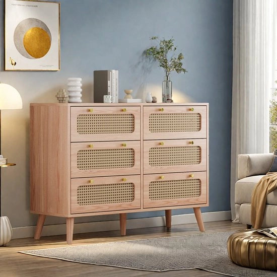 Armadio a 6 ante - Materiale Naturale - Sistema di Magazzino a Strati - Organizzatore - 6 ante