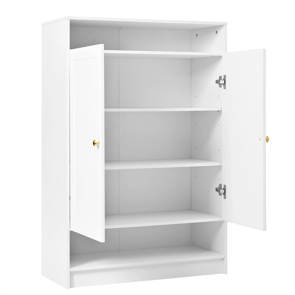 Scarpiera con 2 ante e ripiani regolabili - per ingresso - 73x34x109 cm - bianco