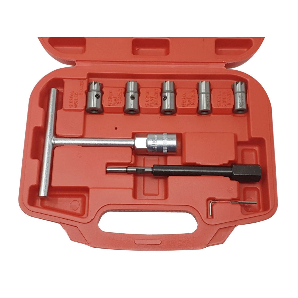 Trade Shop - Set Kit Alesatori Per La Pulizia Iniettore Iniettori Auto Motore Diesel 8 Pezzi -