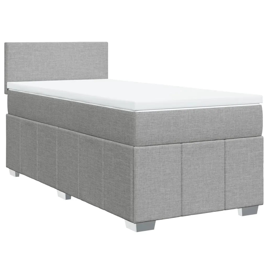 Giroletto a Molle con Materasso Grigio Chiaro 90x190 cm Tessuto