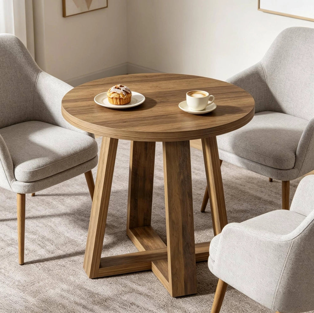 Tavolo rotondo marrone Ø 80 cm in MDF per 2-4 persone