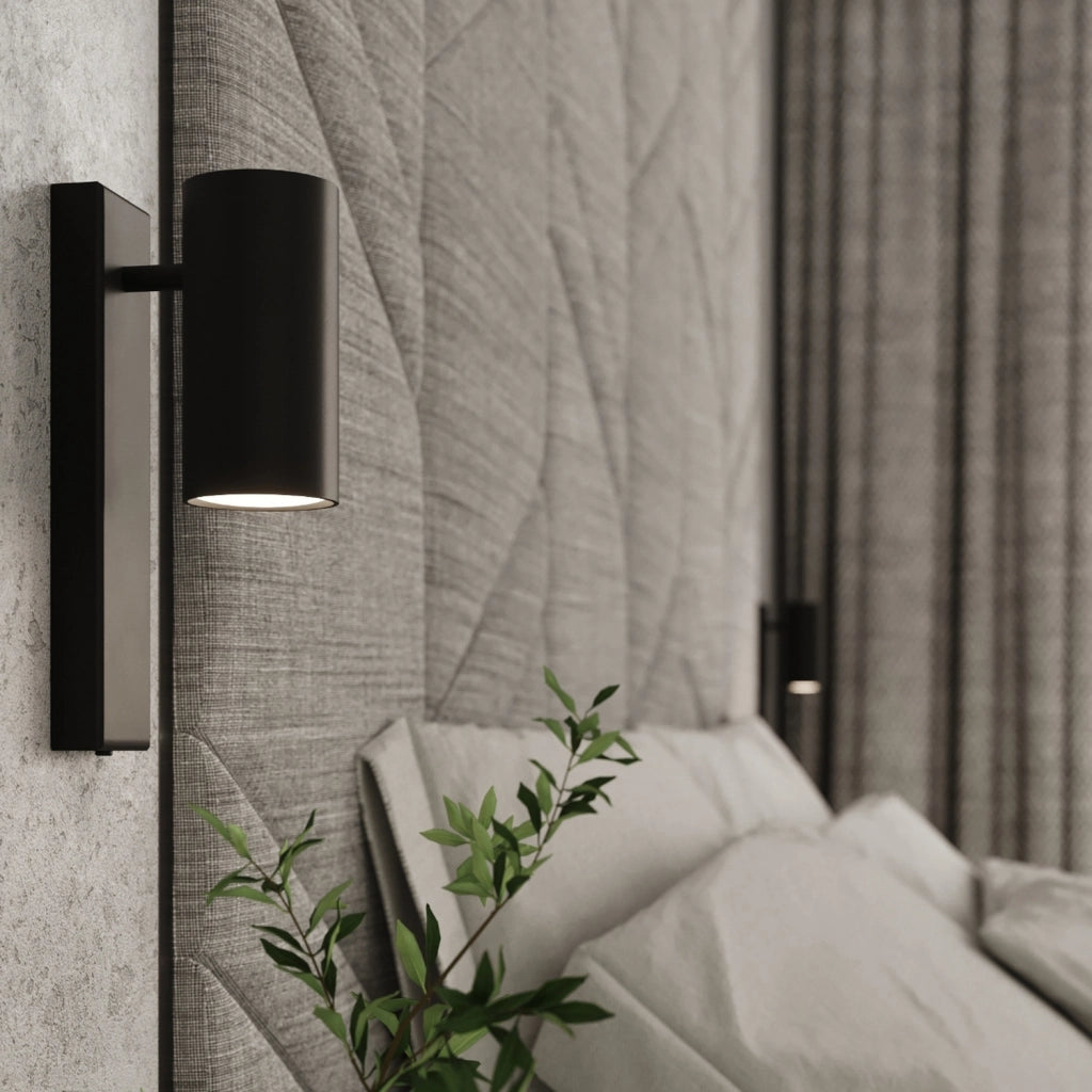 Applique rotonda moderna nera STAVKO Pure Lume GU10