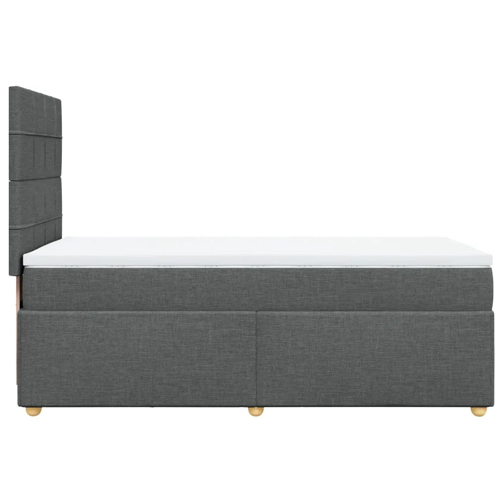 Giroletto a Molle con Materasso Grigio Scuro 90x200 cm Tessuto 3291164