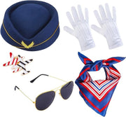 Costume da hostess per donne - Immagine realistica di stile hostess - Combinazione di accessori completa