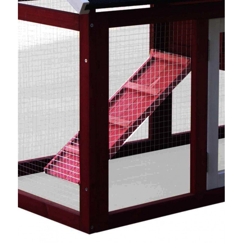 Pollaio in legno da giardino 152x62 cm – spessore pareti 10 mm tetto bitumato – 2 aree interne per 2-3 galline – PO1562 Foresta