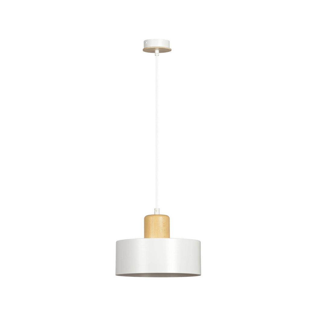 Lampada a sospensione Emibig Torin bianca legno E27