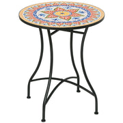 Tavolino da Giardino Tondo ¨C zephmum ¨C Metallo, Mosaico, Rosso, ?60cm
