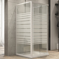 Ogomondo box cabina doccia corner 3 lati serigrafato 70x100x70 destro + piatto doccia acrilico