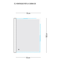 Ogomondo box cabina doccia corner 3 lati serigrafato 70x100x70 destro + piatto doccia acrilico