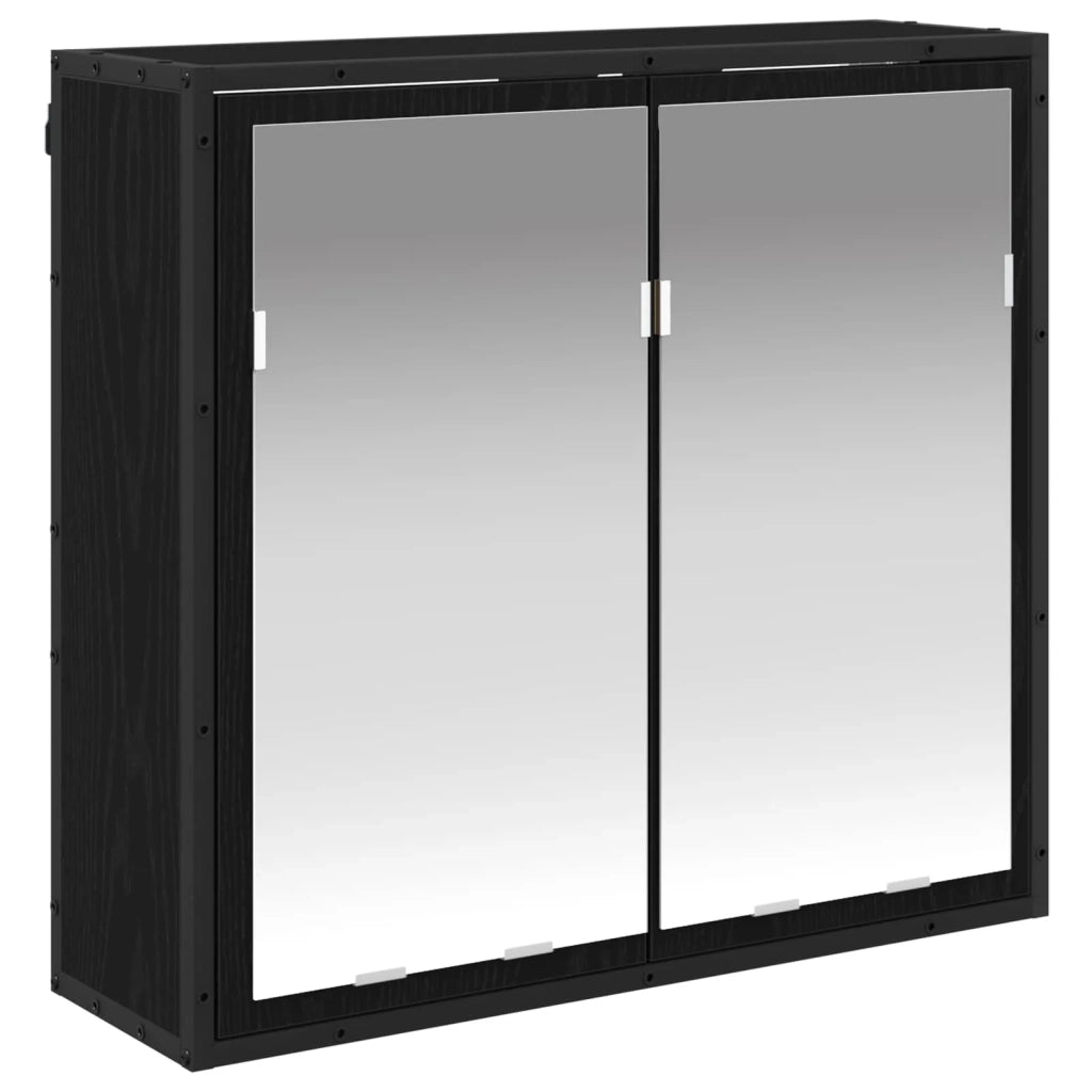 Set di mobili per il bagno Rovere Nero Legno multistrato