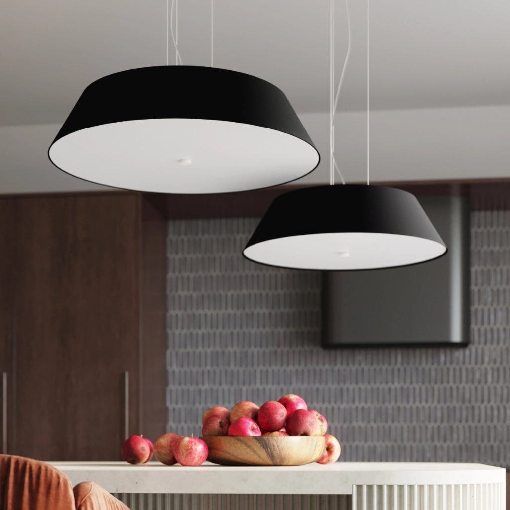 Plafoniera Serie VEGA 2BM Nero 60x60x25 cm 5x15W LED E27