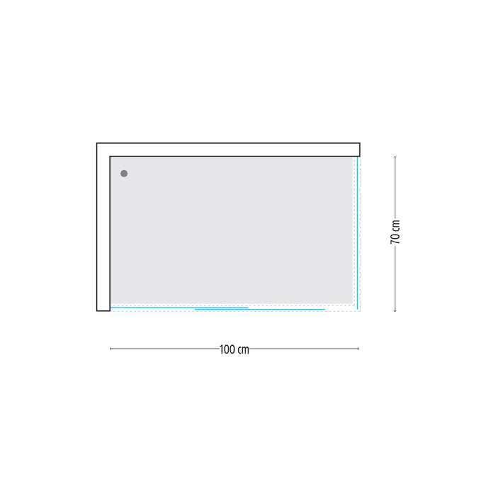 Ogomondo cabina doccia slide 2 lati trasparente 100x70 + piatto doccia acrilico