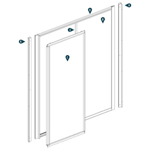 Ogomondo cabina doccia slide 2 lati trasparente 120x90 + piatto doccia acrilico