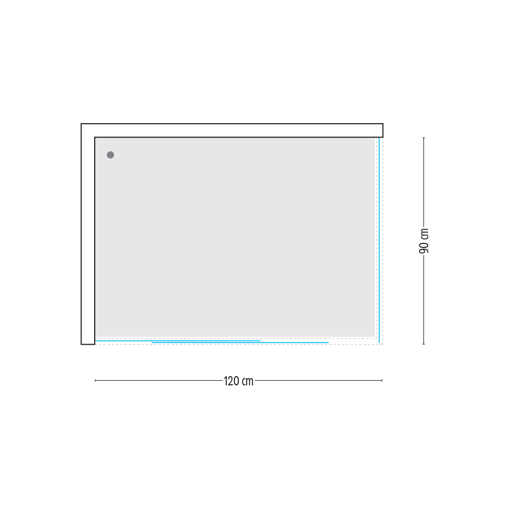 Ogomondo cabina doccia slide 2 lati trasparente 120x90 + piatto doccia acrilico