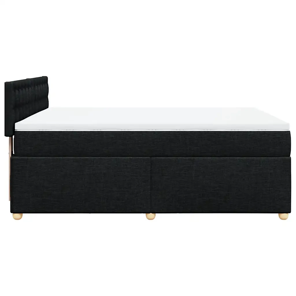 Giroletto a Molle con Materasso Nero 140x200 cm in Tessuto