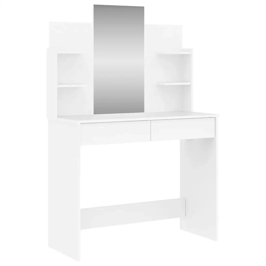 Toeletta | Tavolo da Trucco con Specchio Bianco 96x39x142 cm