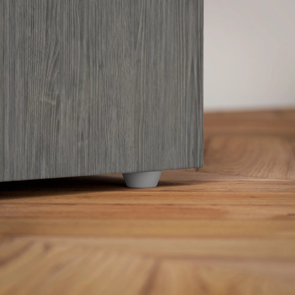 Scrivania Moderna con 3 Cassetti e 3 Ripiani per Camera e Ufficio, in Legno, 120x49x72 cm, Grigio
