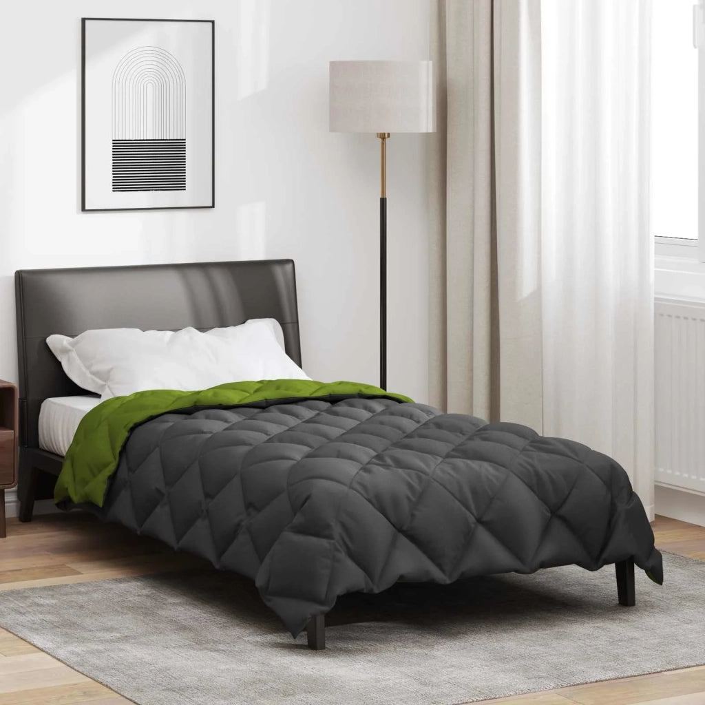 Duvet Invernale Verde e Antracite 140 x 200 cm Microfibra 42025681