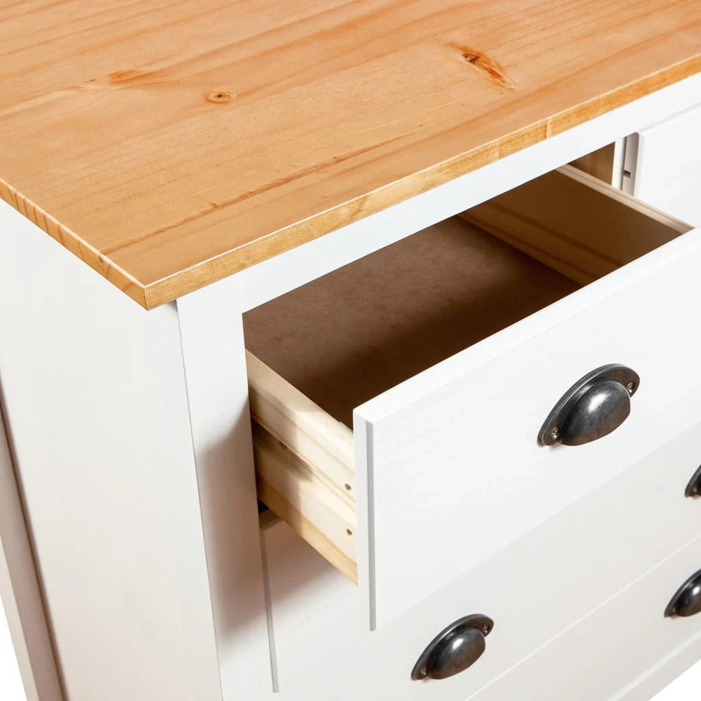Buffet credenza cassettiera armadio mobile contenitore organizer per cucina soggiorno salotto Hill 79 x 40 x 80 cm legno massello di pino bianco 02_0035670