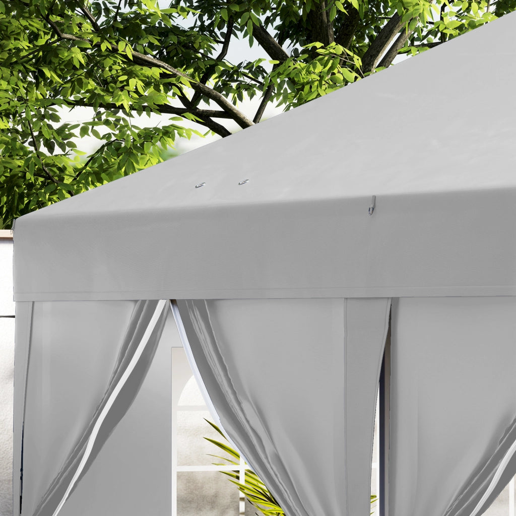 Tenda da giardino pieghevole ¨C zephmum ¨C grigio 3x6 m con 6 pannelli laterali