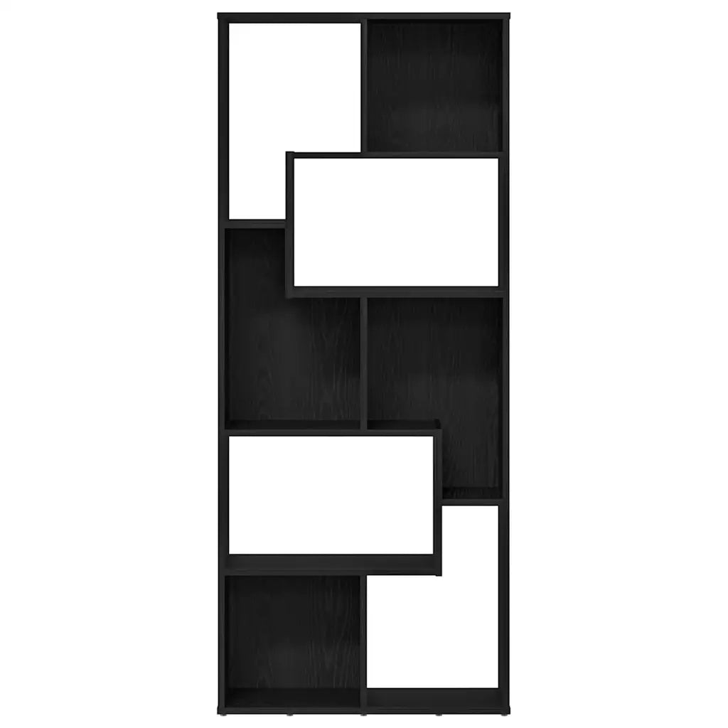 Libreria-Scaffale per Libri-Mobile di Stoccaggio Rovere Nero 67x24x161 cm in Legno Multistrato