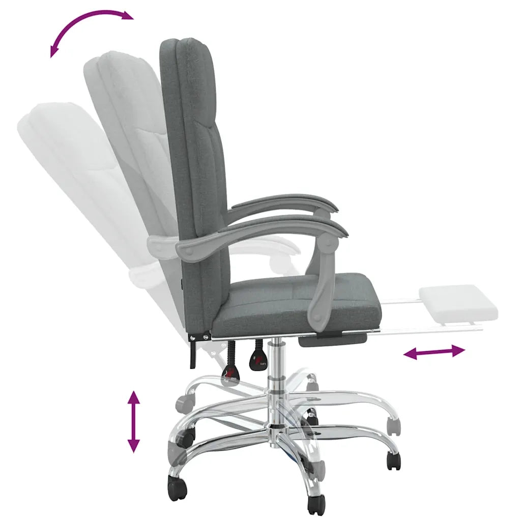 Sedia da Ufficio Reclinabile Grigio Scuro in Tessuto cod mxl 60356